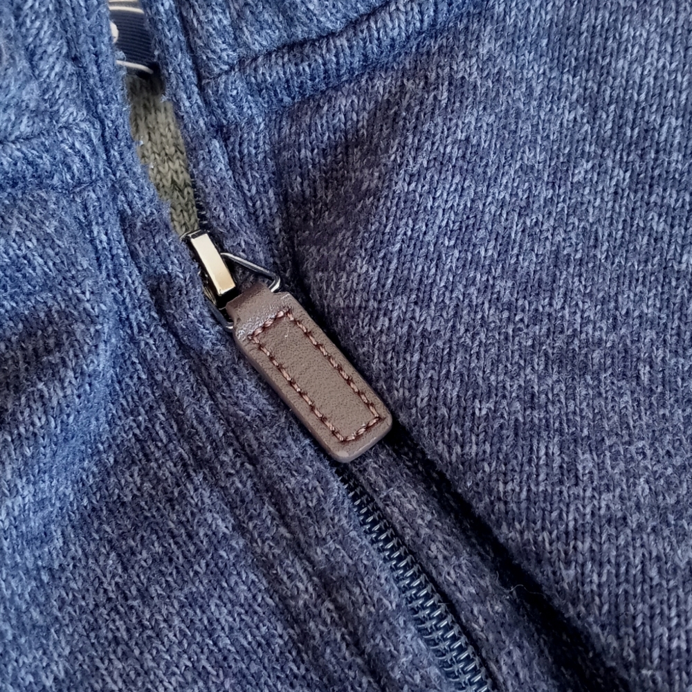 Men's Izod Heathered Navy Blue Half-Zip Long Sleeve Sweater XXL - Picture 7 of 9